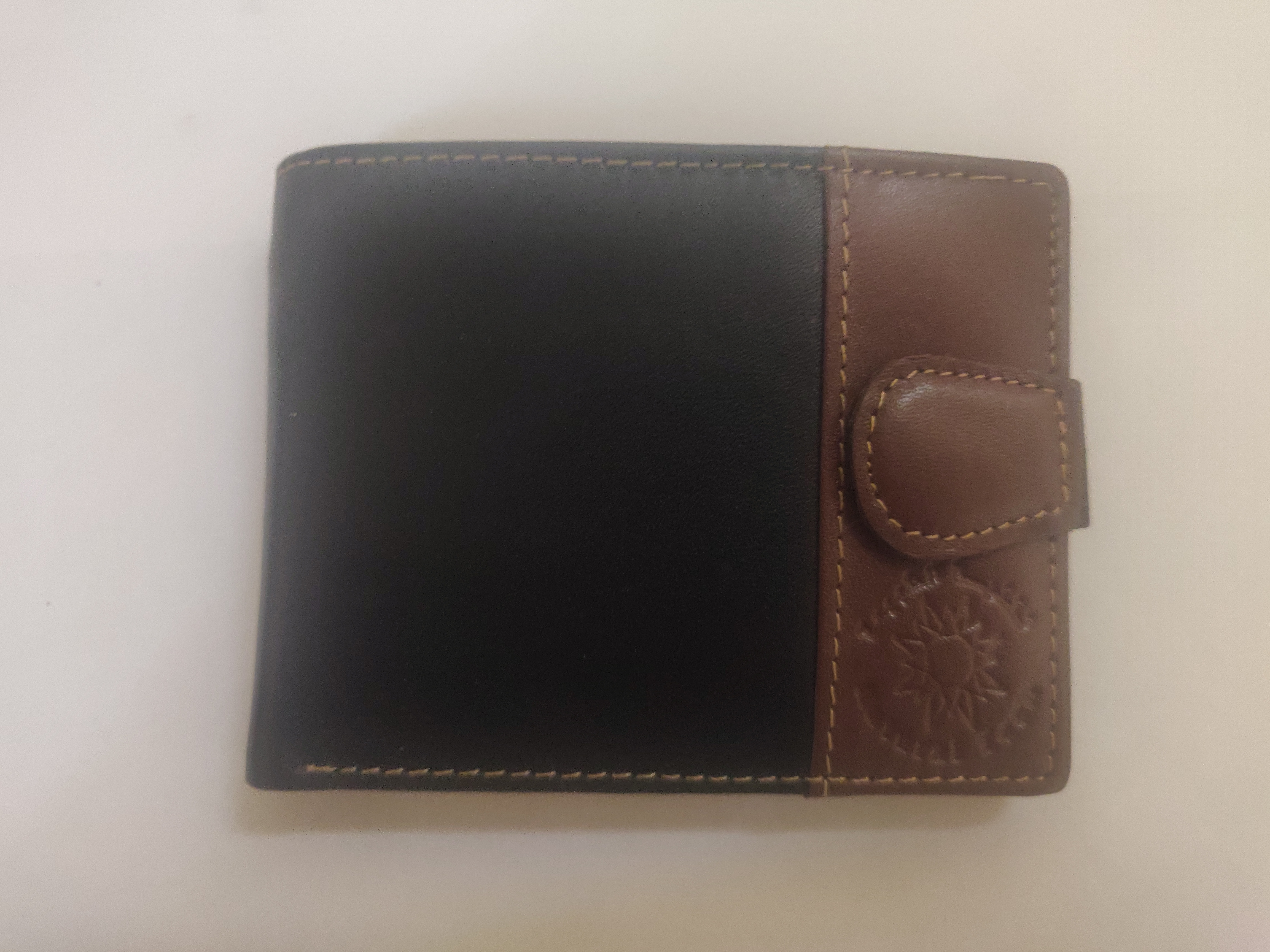 NT Men's black & brown pure leather wallet