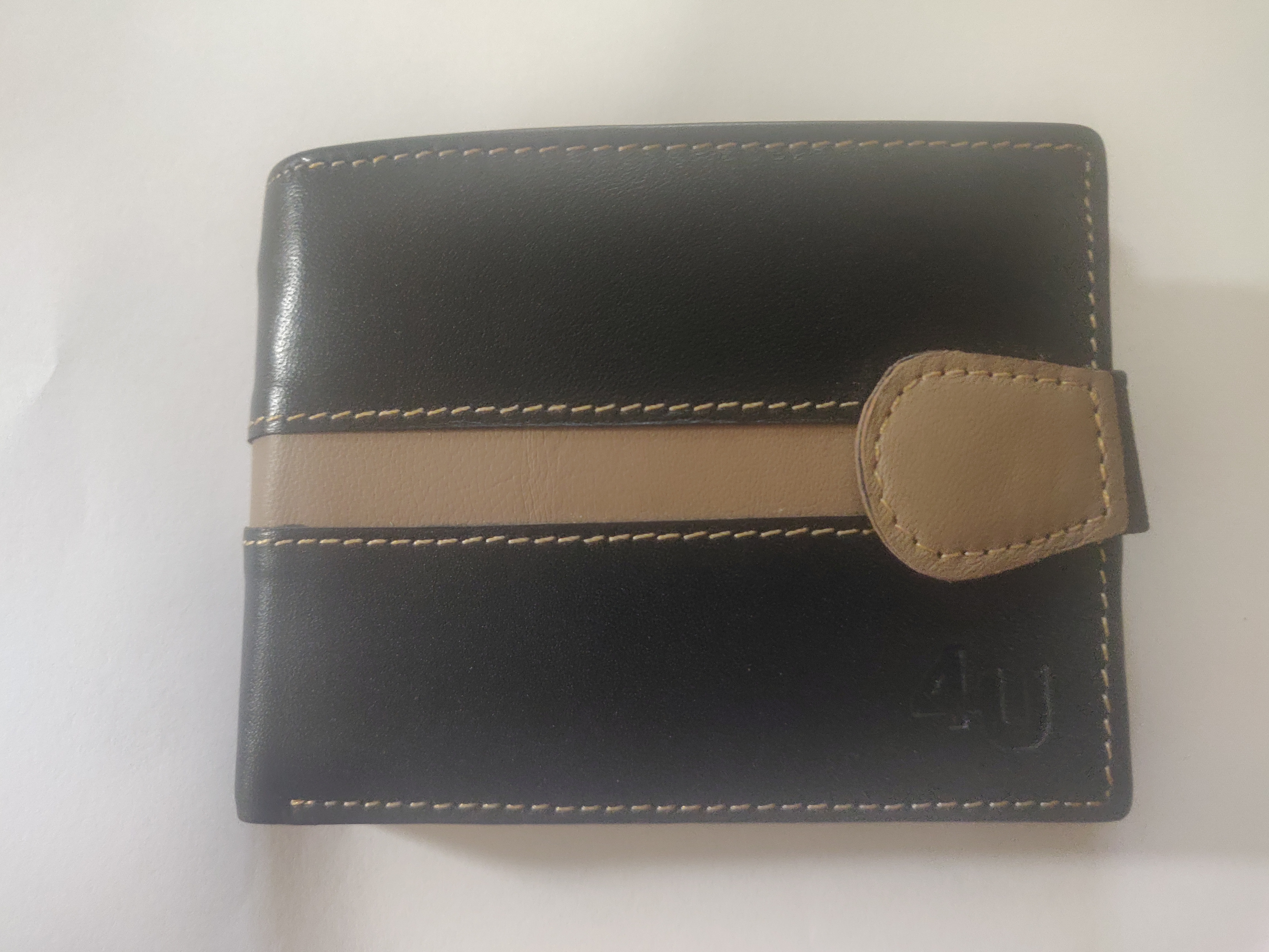 4U Men's black pure leather wallet