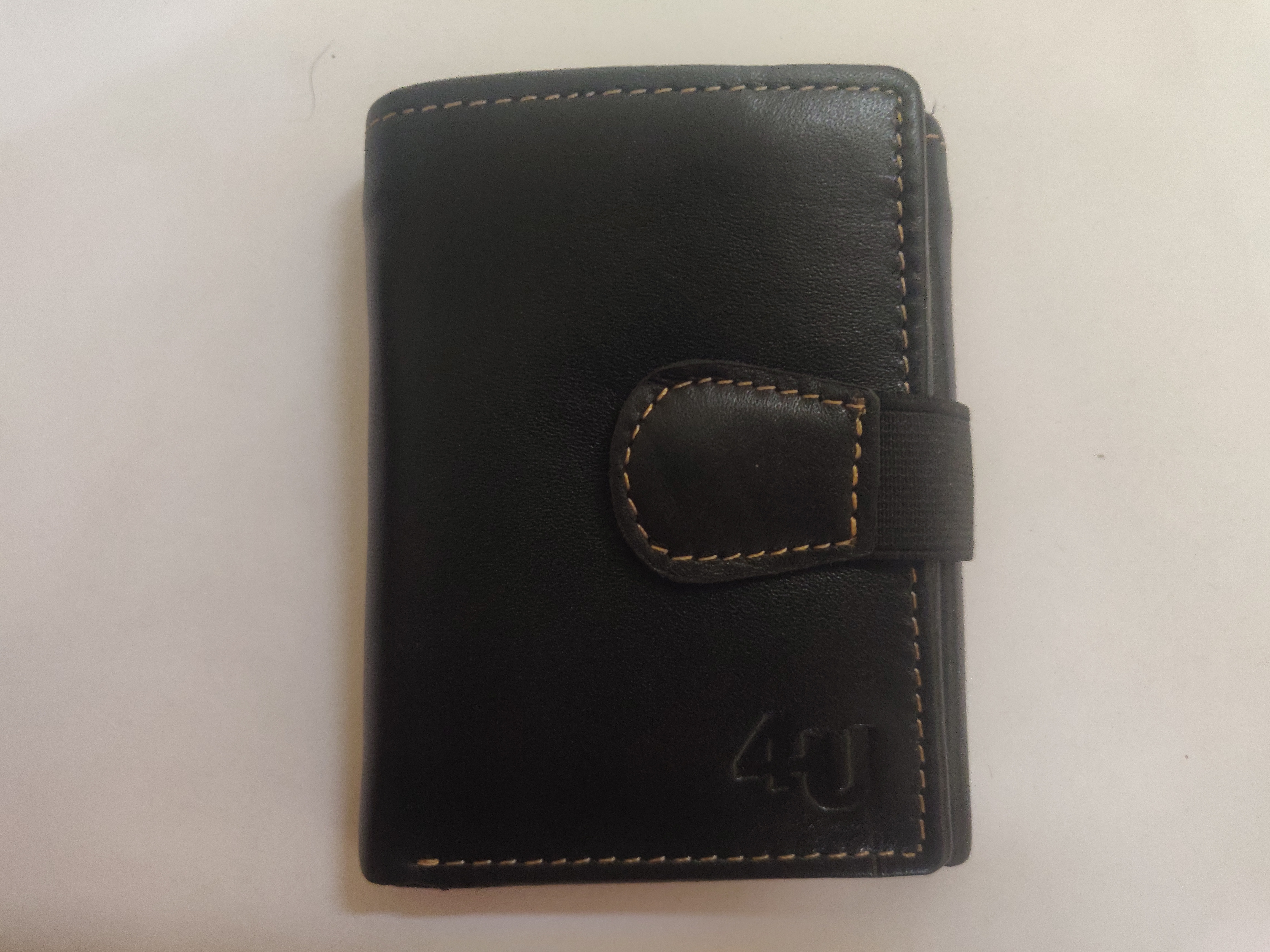 4U Men's black pure leather wallet